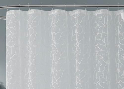 Warm Home Designs 72x72 Shower Curtain with White Embroidery. OLS White 72 - color: White