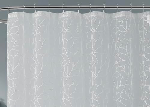 Warm Home Designs 72x72 Shower Curtain with White Embroidery. OLS White 72 - color: White