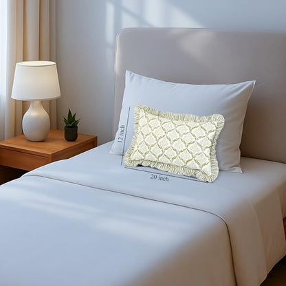 CPC Fern Regal Block Print Ruffle Sham Pillow Cover 12x20 Inch, Pack of 1 - color: Fern Regal, size: 20" x 12" (Pack of 1)