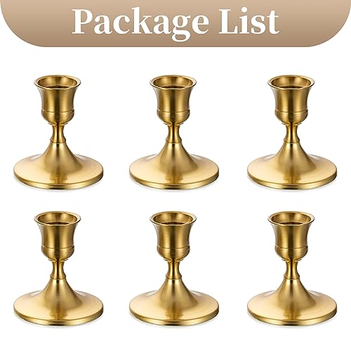 Sziqiqi Gold Candlestick Candle Holders, Set of 6, for Wedding Table - color: Gold-style 2, size: 6 Pcs