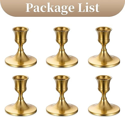 Sziqiqi Gold Candlestick Candle Holders, Set of 6, for Wedding Table - color: Gold-style 2, size: 6 Pcs
