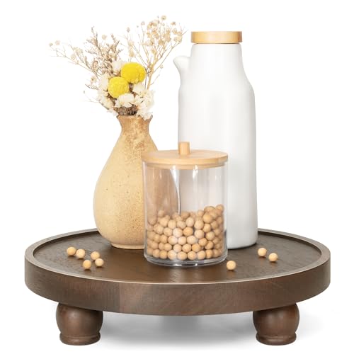 EOSAHR Acacia Wood Display Riser: Pedestal Stand for Home Decor, Dark Brown - color: Dark Acacia