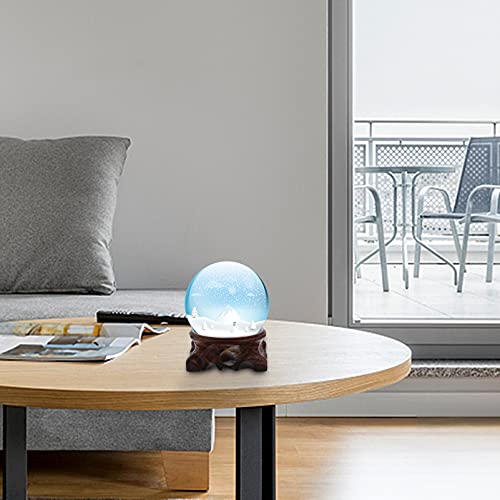 EXCEART Crystal Ball Display Stand Wooden round Pedestal for Home Decor - size: 8X3cm