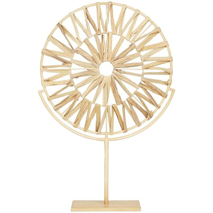 Deco 79 Metal Geometric Handmade Decorative Sculpture Starburst Home Decor Statue, Accent Figurine 16" x 4" x 24", Brown - size: CONVINEIENTLY SIZED