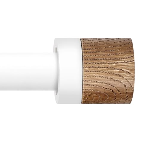 1 Pack Boho Rustic Adjustable Wood Curtain Rod 32-88 Inch, White - color: White, size: 32"-88"|1 PACK