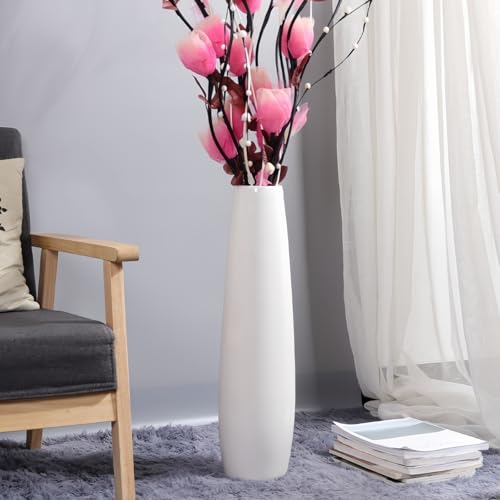 White Tall Ceramic Floor Vase, 28 Inch, Minimalist Design - color: Shape 1, size: 28 Inch