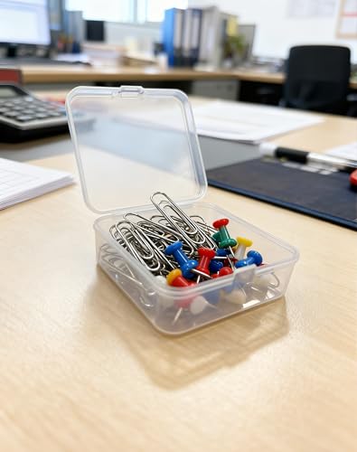 LJY 18 Clear Plastic Boxes, 3.7 x 3.7 x 1.4 in for Small Parts - color: Transparent, size: Single Size (3.7 x 3.7 x 1.4 inch)