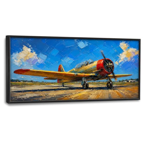 Voxlyra Large Framed Airplane Wall Art Decor for Living Room 60'' × 30'' - color: Airplane