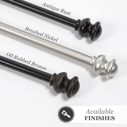 Kenney Kendall Knob Window Curtain Rod, Adjustable 28-48 Inch, Oil Rubbed Bronze - color: Oil Rubbed Bronze, size: 28-48"