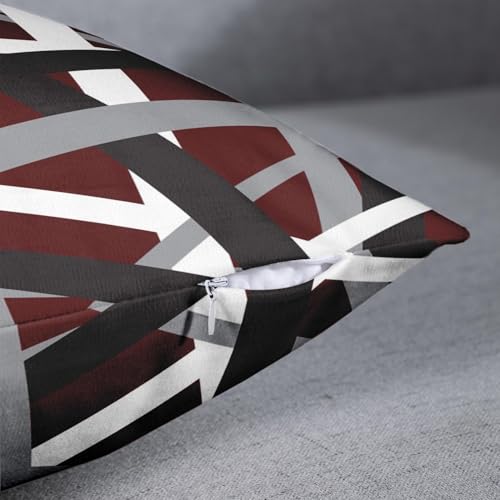 Emvency Throw Pillow Covers Set of 2, 18 x 18 Inch, Striped Retro Burgundy - color: Burgundy Red, size: 18" x 18" (Pack of 2)