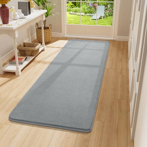 Amearea Modern Soft Hallway Runner Rug, 2x6 Feet Grey Washable Runner Rugs - color: Grey, size: 2' x 6' (Runner)