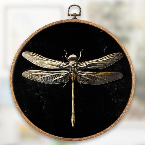 XFN Gold Dragonfly Wall Art Decor,Vintage Dragonfly Art Prints 10x10 Inch - color: Dragonfly