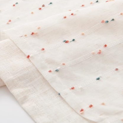 jinchan Kitchen Valance Curtain Double Layers, 50x16, 1 Panel, Blush Meadow - color: Double | Dottie Blush Meadow, size: 50"W x 16"L (Pack of 1)