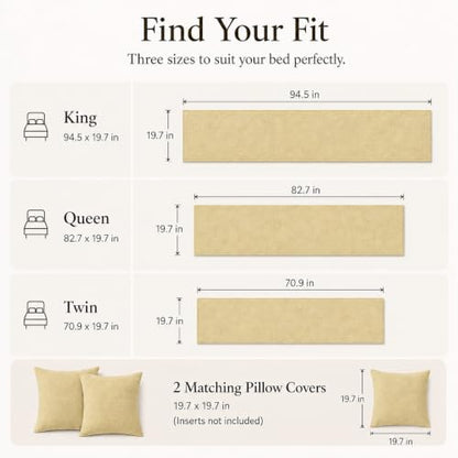 Solid Bed Runner Set,2 Pillow Covers,Mustard Yellow,70.9x19.7in - color: Mustard Yellow, size: Twin/Twin XL