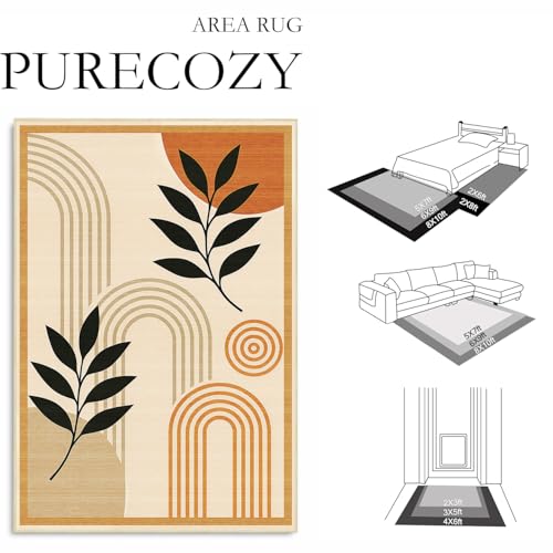 Boho Area Rug 4x6 for Living Room Mid Century Modern Area Rug - color: Boho, size: 4' x 6' (Rectangular)