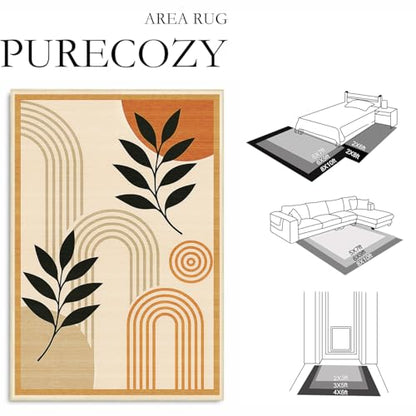 Boho Area Rug 4x6 for Living Room Mid Century Modern Area Rug - color: Boho, size: 4' x 6' (Rectangular)