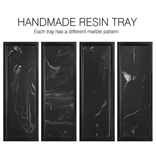 Luxspire Marble Tray for Soap Dispenser Perfume Jewelry, S, Ink Black - color: A - Ink, style: Small