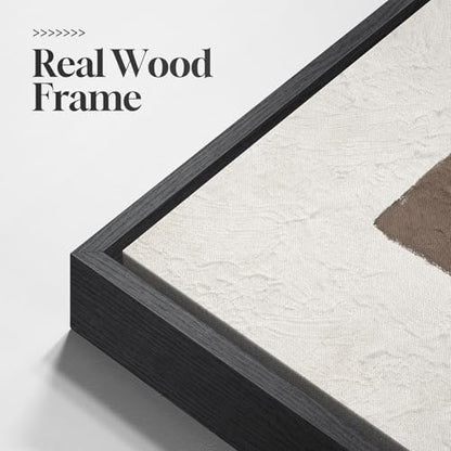 Extra Large Framed Neutral Beige Brown Abstract Wall Art, Vertical 40x60 In - color: Beige and Brown B, size: 60"L x 40"W