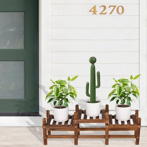 3 Tier Plant Stand Indoor,Wood Low Plant Bench for Multiple Plants