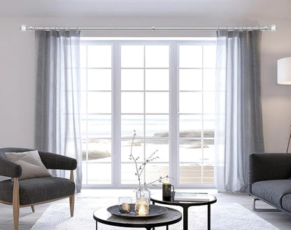 KAMANINA 1 Inch Curtain Rods for Windows 66 to 120 Inch, Silver Drapery Rod - color: Light Silver, size: 66-120"