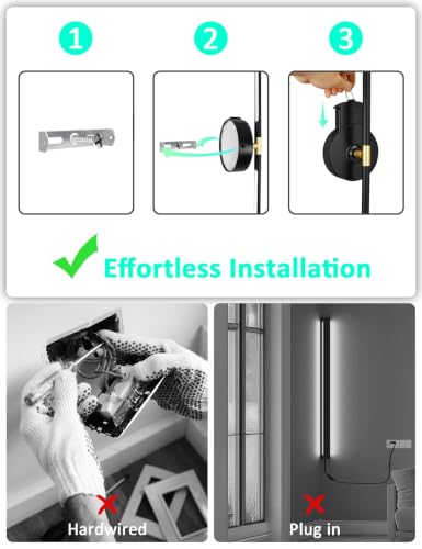 Wall Sconces Battery Operated Set of 2, 10000mAh Rechargeable Wall Lights - color: Black