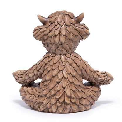 Hodao Meditation Highland Cow Figurine, Farmhouse Decor, Zen Desk Statue - color: Meditation Cow