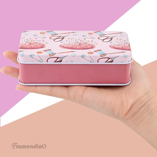 Framendino, 5 Pack Mini Tinplate Tin Boxes Trinket Jewelry Coin Containers for Jewelry Storage Case (Random Color) - color: Sewing