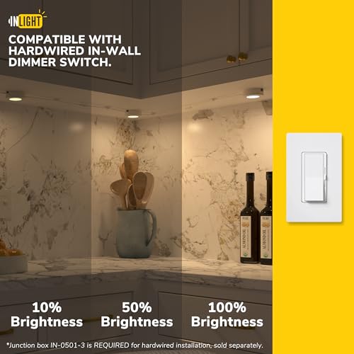 GETINLIGHT 2.75-Inch LED Puck Light, 1-Pack, 2700K, Brushed Nickel - color: Brushed Nickel, size: 1-puck light kit