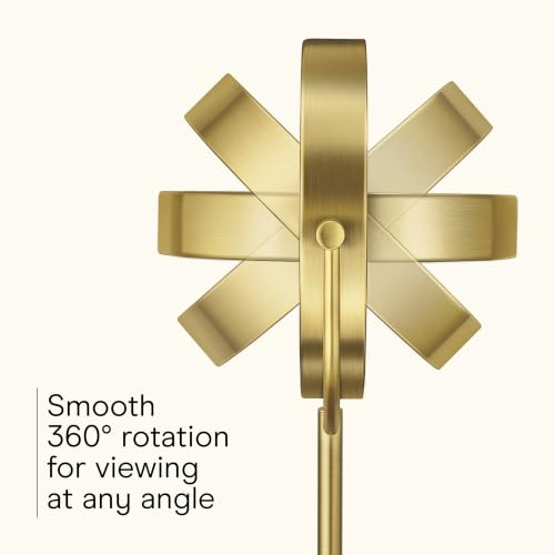 Conair LED Vanity Mirror, Double-Sided, 10x Maginification, Brushed Brass - color: Brushed Brass, size: 16"L x 10.3"W