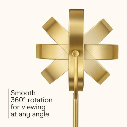 Conair LED Vanity Mirror, Double-Sided, 10x Maginification, Brushed Brass - color: Brushed Brass, size: 16"L x 10.3"W
