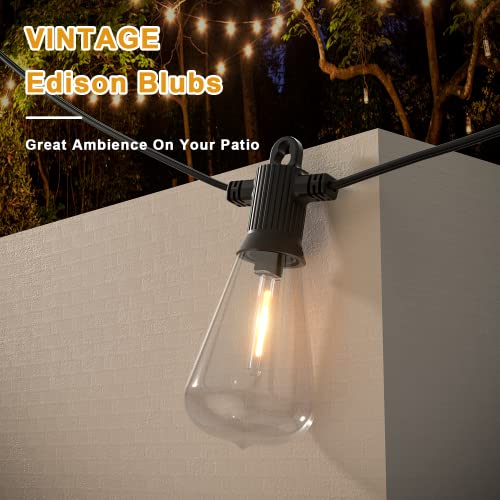 Kawaya ST38 Outdoor String Lights 25FT for Patio Garden Porch Bistro Cafe - size: 25FT