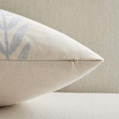 Farmhouse Leaves Throw Pillow Covers Set of 2, 16x16in Mixed Blue - color: Mixed Blue, size: 16" x 16" (Pack of 2)
