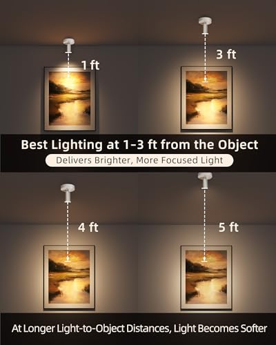 EZVALO Spot Lights Indoor, 5500mAh Rechargeable Picture Lights with Remote, Wireless Mini Art Accent Spotlights with Timer & Dimmable, 3-CCT, Uplights Indoor for Plants, Display (2-Pack-White) - color: White