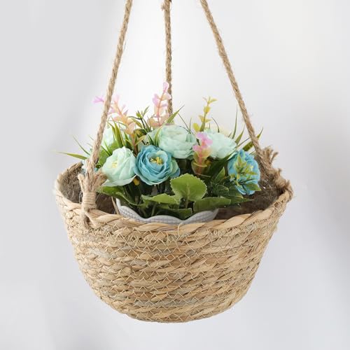 MY MIRONEY 2PCS Hanging Planter Basket, Khaki - size: 8.11" x 4.96"