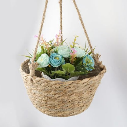 MY MIRONEY 2PCS Hanging Planter Basket, Khaki - size: 8.11" x 4.96"