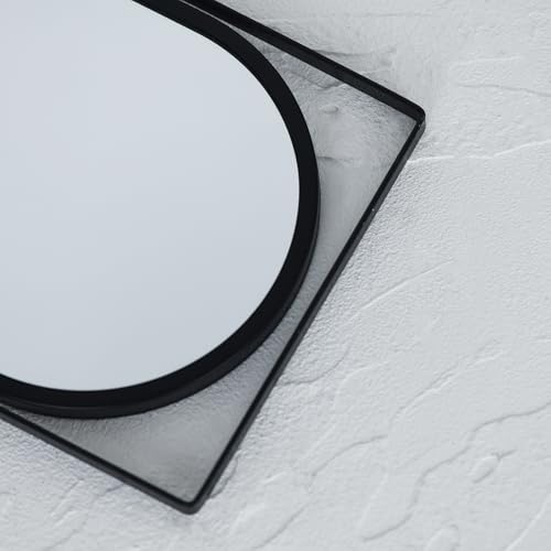 Oval Vanity Mirror with Stand, Metal Frame (Black, 5.9 x 8.9 inches) - color: Black, size: 8.9"L x 5.9"W