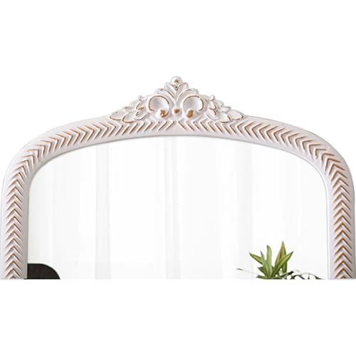 Vintage Arch Mirror 30 X 23 Inch, Distressed White