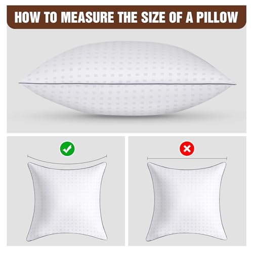 18x18 Pillow Inserts Set of 2 with 100% Cotton Cover Decorative Square Throw 18 Pillows for Couch, Sofa and Bed - White(2, 18x18) - size: 18x18