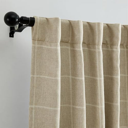 Threadmade Sawyer Window Panel, Sand - 52" W x 84" L - color: Sand, size: 52"W x 84"L (Pack of 1)