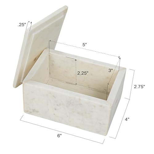 Bloomingville Marble Box Storage Container with Lid, White