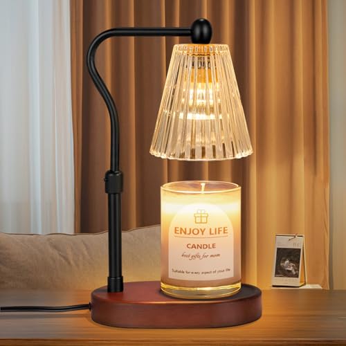 seenlast Candle Warmer Lamp with Timer Dimmer Adjustable Height,Mothers Day Gifts,Electric Wax Warmer Vintage Home Decor for Scented Jar Candles,Birthday Gifts for Women - color: Walnut