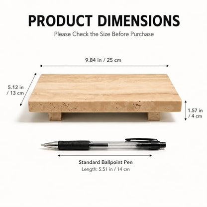 Travertine Vanity Riser for Soap & Perfume 9.84 in - color: Beige Travertine-9.84 in