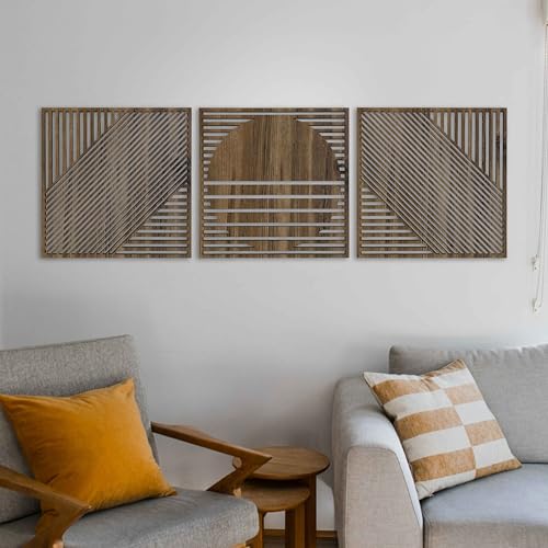 Boho Wall Art Mid Century Modern Style, Large Wood Wall Art for Modern Interiors, Handcrafted Wooden Wall Decoration, Boho Wood Wall Decor