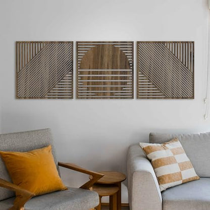 Boho Wall Art Mid Century Modern Style, Large Wood Wall Art for Modern Interiors, Handcrafted Wooden Wall Decoration, Boho Wood Wall Decor