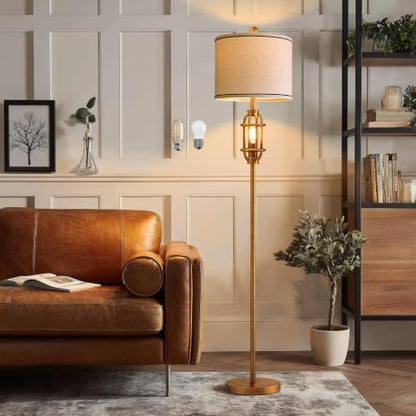 Floor Lamps for Living Room, 62.5'' Farmhouse Tall Lamp with 2 Light Source - color: Gold