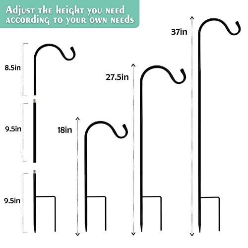 Urban Deco 8 Pack Heavy Duty Shepherds Hook, 37 Inch Tall Plant Hooks - size: 37Inch 8PK