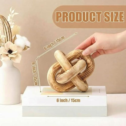 Yalikop 3 Link Wood Knot Decor Rustic Table Shelf Accents, Burnt - color: Burnt