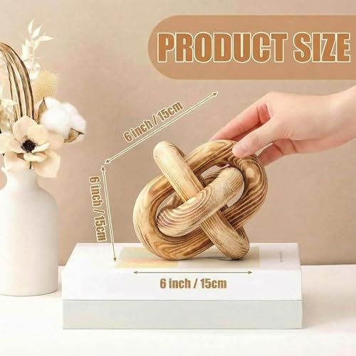 Yalikop 3 Link Wood Knot Decor Rustic Table Shelf Accents, Burnt - color: Burnt