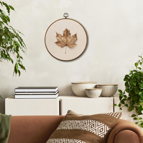 JUIOEIU Rustic Fall Maple Leaf Farmhouse Round Wall Decor 10x10in 989 - color: Maple leaves