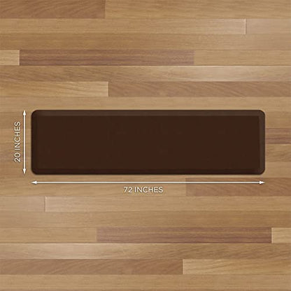 GelPro Anti Fatigue Nonslip Mat: Hard Floor Utility Mats for Garage, Patio and Kitchen - 20" x 72" x .5" - Leather Grain Truffle - color: Leather Grain Truffle